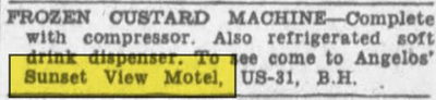 Angelos Sunset View Motel - June 20 1959 Ad